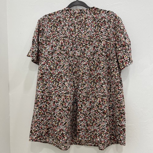 Izod Womens Short Sleeve Floral Blouse Shirt Size 1X/1T - Picture 5 of 7