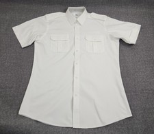 Murphy And Hartelius Air Pilot Shirt Mens Size 17 White SS Button Up Tapered Fit