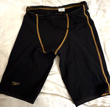 SPEEDO Lzr Pro Competition Swim Suit-Men's 30-Fina Approved-Black w Gold Stitch