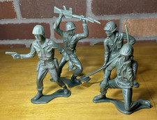 4 vtg 1960 s tim-mee 5 plastic toy soldiers army men jumbo large 1340