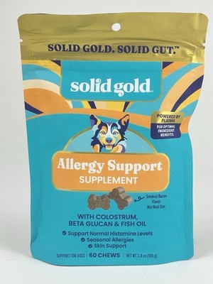 Solid Gold Allergy Support Supplement For Dogs, Itching & Skin Issues, 60 Chews