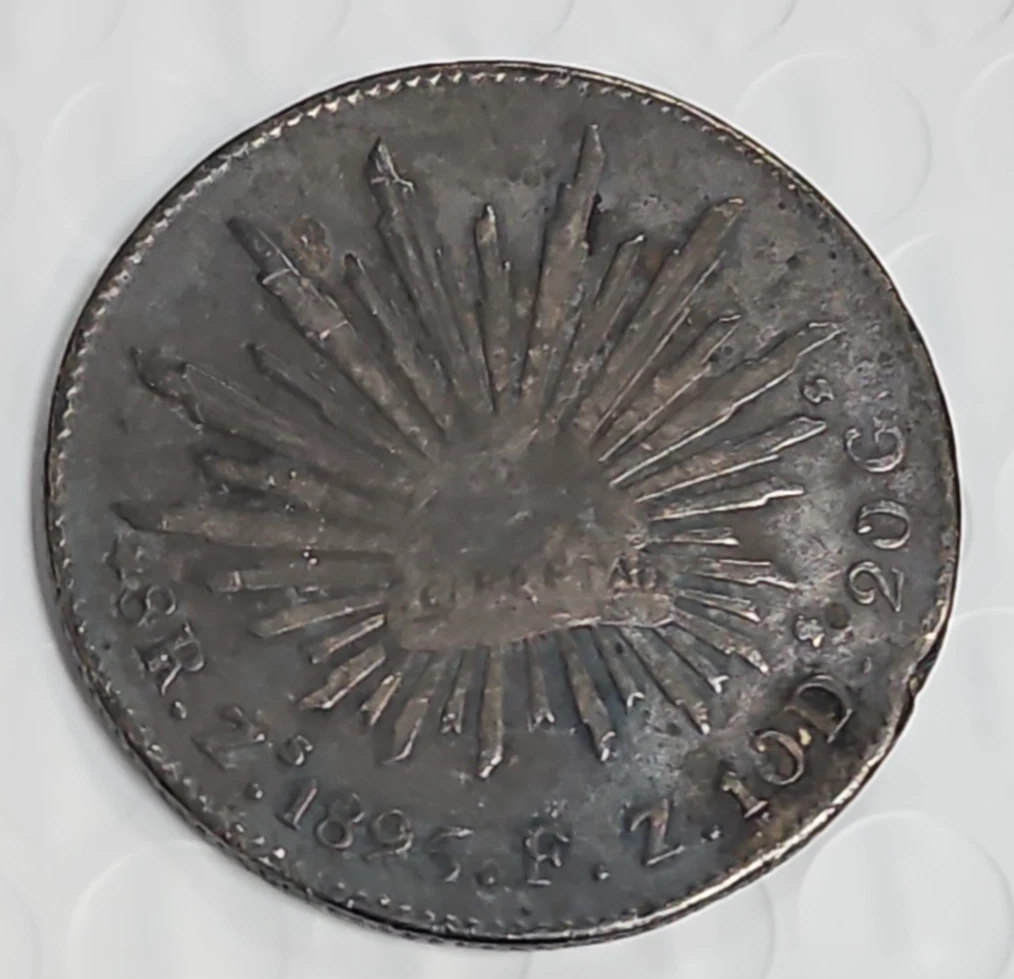 2503M1312 メキシコ 1895年 8レアル銀貨 重量約26.9g 直径約39.5mm