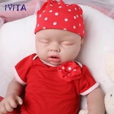 IVITA 20" Eyes Closed Silicone Reborn Baby Doll Newborn Silicone Girl Doll