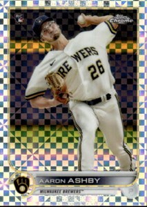 2022 Topps Chrome Aaron Ashby #80 X-Fractor Milwaukee Brewers 14I