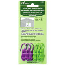 Clover Locking Stitch Markers with Clip CL3165 