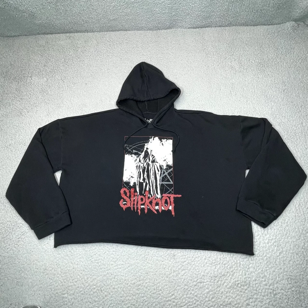 Slipknot Sweatshirt Women 3XL XXXL Black Cropped Hoodie Cutoff Graphic Bravado