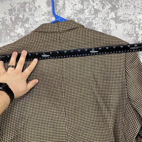 Tuta blazer due bottoni Lauren Ralph Lauren uomo 46 pied de poule lana marrone nero - Foto 12 di 14