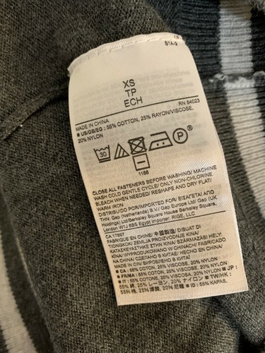 Banana Republic Women’s Gray/Black Cotton Blend Drawstring Full Zip Hoodie Sz XS - Picture 5 of 6