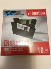 New Imation 1.44MB 2HD Diskettes 10 Pack  New Sealed Box