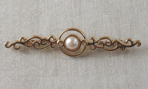 Broche Vintage En Métal Doré De La Marque Monet - Occasion, En Bon état