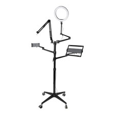 Gator Cases GFW-STREAMSTAND-W Podcast Content Creation All-in-1 Wheeled Stand...