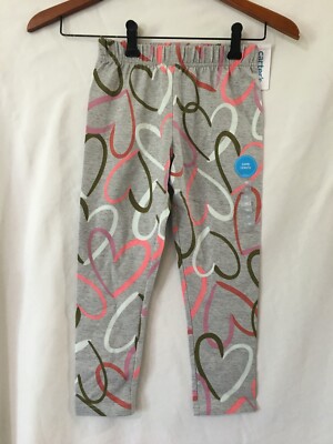 NWT Carter's Gray Hearts Capri Leggings Girls Many sizes