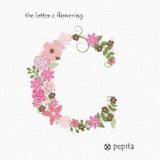 The Letter C Flowering Needlepoint Kit or Canvas