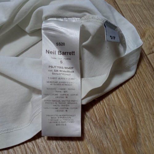 Camiseta Neil Barrett Thunderbolt SS 20 Negra Blanca Calce Ajustado Talla S - Imagen 14 de 14