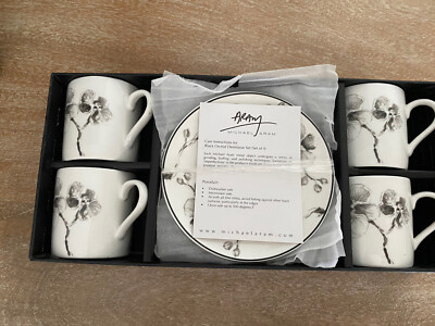 Michael Aram Black Orchid Demitasse Set Of 4 Expresso Cups