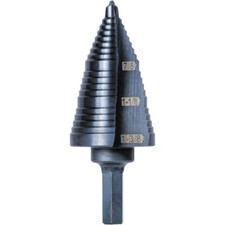 Klein Tools Step Drill Bit 3 Hole Sizes Durable Hex Shank Fast Cutting Precision