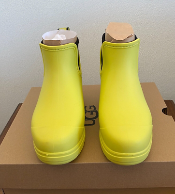 UGG Droplet Rain Boots Waterproof Rubber Slip On 1130831 Yellow