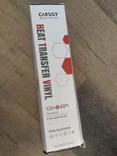 Heat Transfer Vinyl Roll, White, Iron on Heat Press HTV 12"x 45ft Premium