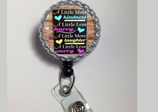 a little more kindness quote work Retractable Reel ID Badge Holder cna nurse Dr