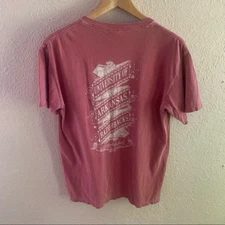 Comfort Colors University of Arkansas washed red pocket t-shirt Womens Sz Medium