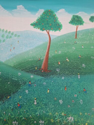 Peinture huile Sur Toile Paysage Nature Arbres Tableau Signé - Photo 17 sur 20