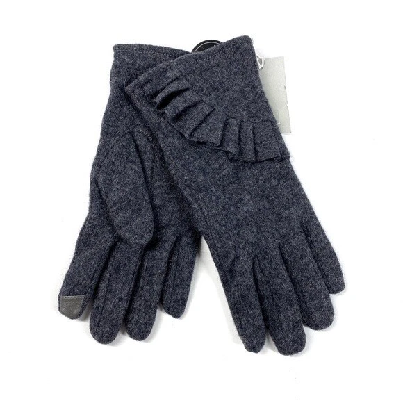 Nordstrom Gloves S Womens Ruffle Edge Wool Blend Tech
