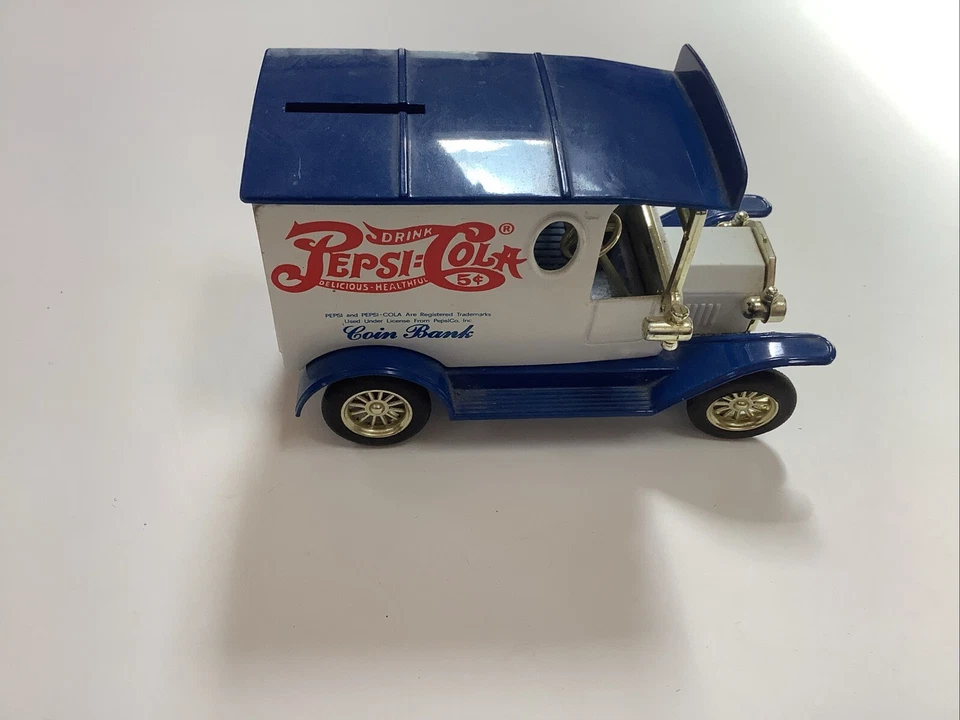 Banco de monedas Pepsi-Cola azul y blanco Foto 3 de 3