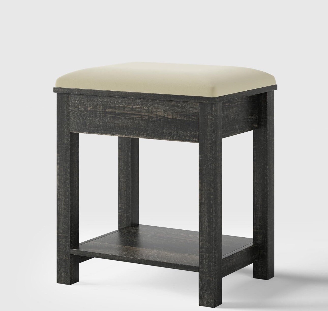 Farmhouse Vanity Stool, Stool With Gun Holder,Faux Leather Stool, Makeup Stool.