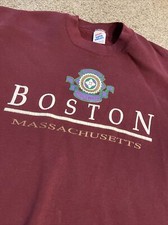Vintage Boston Massachusetts Crewneck Sweatshirt Sz Large Jerzees USA