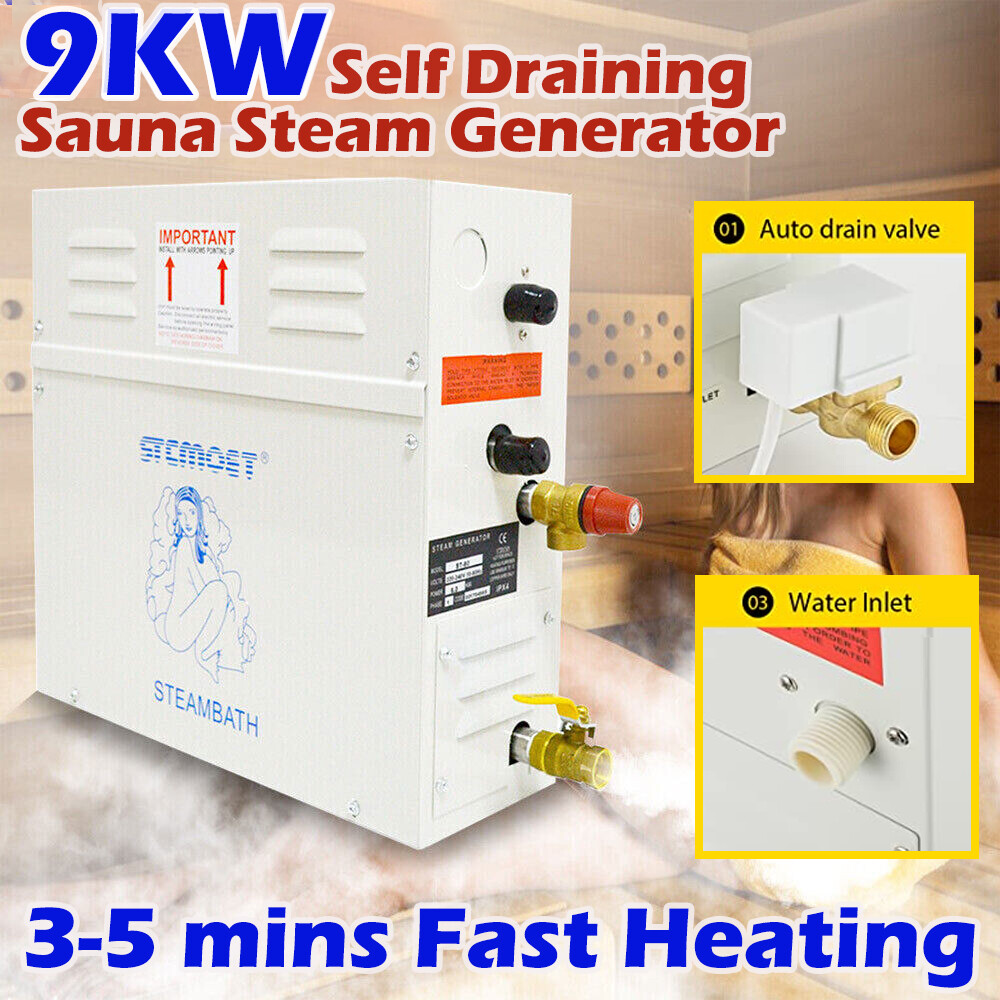 Steam Generator 9KW SPA Shower Digital Controller Sauna Bath Steamer for Home-image