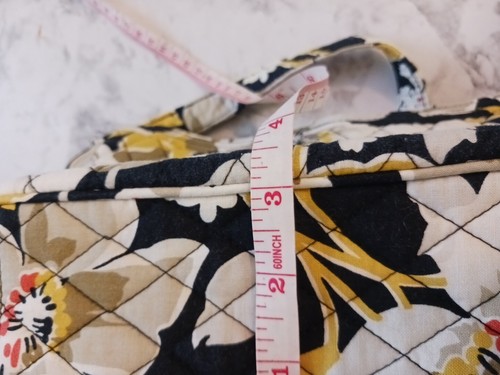 Vera Bradley Hartriegel schwarz & gelb Blumen Handtasche neu ohne Etikett zugänglich Luxus - Bild 5 von 11