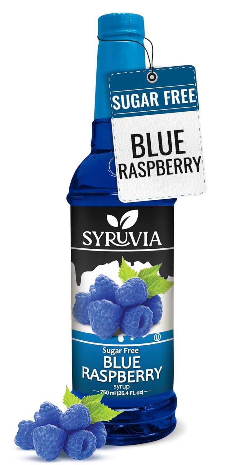Syruvia Sugar Free Blue Raspberry Syrup 25.4 fl oz, for Drinks, Shakes & More