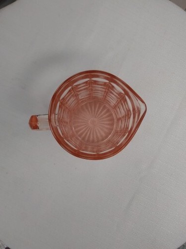 Vintage Hazel Atlas Colonial Block Creamer Pink Pitcher 1930’s Depression Glass - Picture 5 of 8