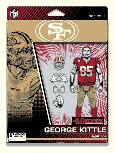 San Francisco 49ers George Kittle Action Figure 18" x 24" Deluxe Framed Serigrap - Picture 3 of 6