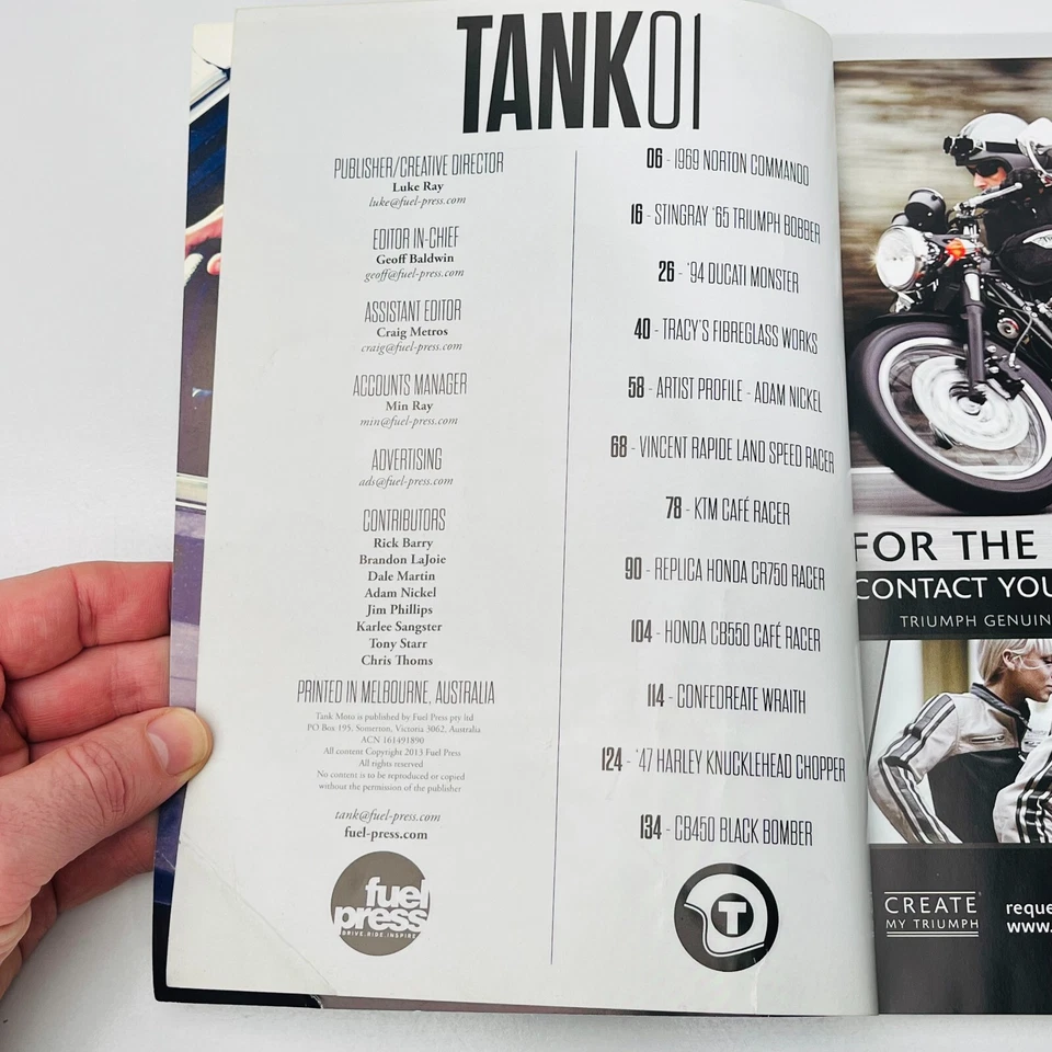 TANK MOTO Magazine Issue #1 2013 Motorcycle Biker Culture Honda Cafe Racer - Image 3 of 4