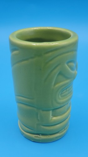 Hope Tiki Shot Glass Tumbler K.C.C.O Ceramic Green Dated 2011 - Picture 2 of 12