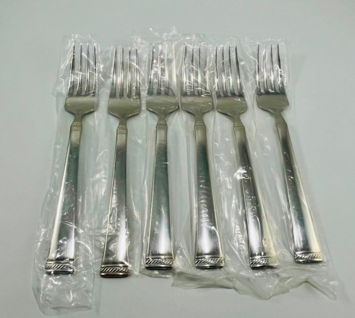 MIKASA 18/10 Stainless Steel Set of 6 ROPE Glossy Salad Forks 7.75  display picture 1