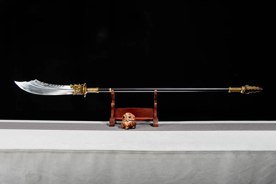 Chinese Kung Fu Big Dao Dragon Sword Nine-ring Broadsword Manganese Steel Blade - Image 3 of 4