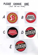 Scott Bonnar Model 45 Vintage Mower Repro Handlebar Medallion Decals