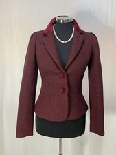 Fever London 1940’s Style Peplum Blazer 8 Burgundy Velvet