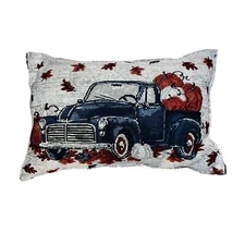 Fall Throw Pillow Autumn Harvest Blue Truck Bless This Home Tapestry Decorative