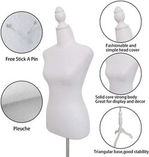 Female Mannequin Torso Dress Clothing Form Display Body Tripod Stand