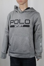 Polo Ralph Lauren Sport Kids Grey Black Athletic Hoodie NWT