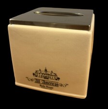 Vintage Ceramic Tissue Box Cover, All American Bath House