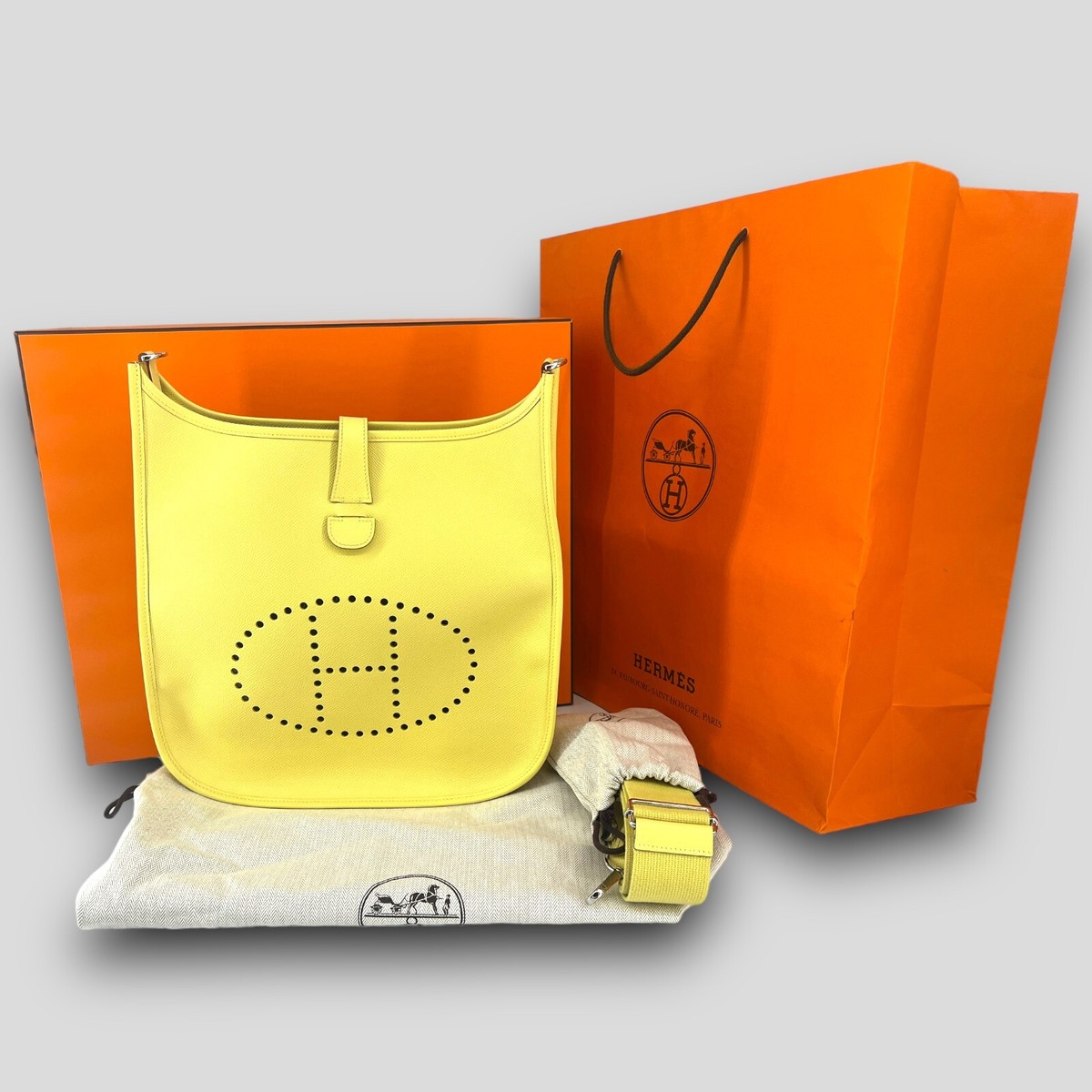 関税込 レア[HERMES]ミニエヴリン mini Evelyne 16 ゴールドx銀 ミニ HERMES Evelyne(エルメス エヴリン) バッグ・カバン