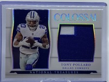 2021 National Treasures Tony Pollard Colossal Materials Prime Holo Silver #07/25