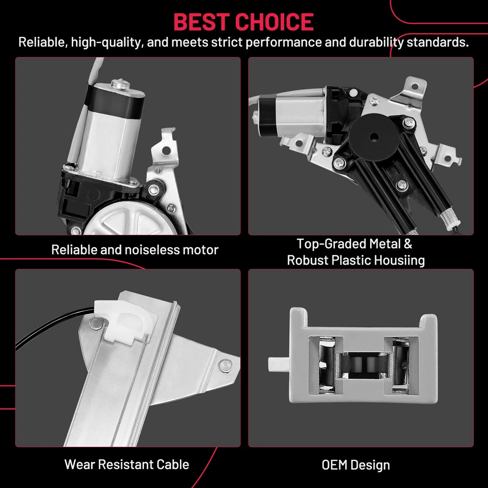 Regulador de ventana lateral del pasajero delantero con motor para furgoneta 92-14 Ford E150 E250 E350 Foto 2 de 4