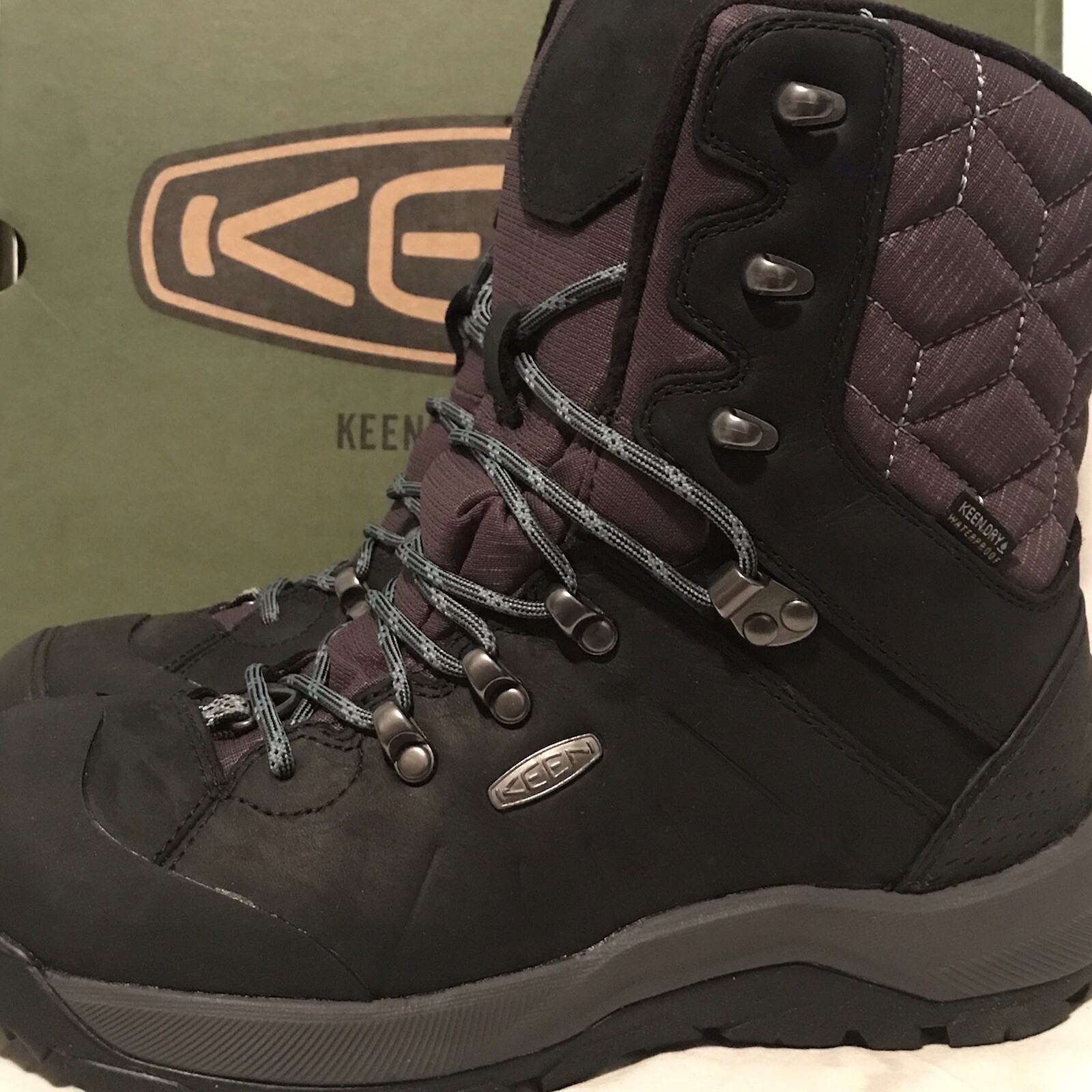 Stivali impermeabili polari alti nuovi Keen donna taglia 8 5 M Revel IV 4 1023622 neri