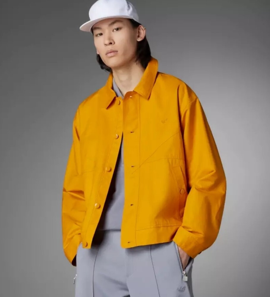 ADIDAS BLUE VERSION TIE-BREAK CANVAS JACKET - FOCUS ORANGE HM6456