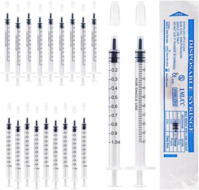 20 Stück 1 ml Kolostrumspritze Kunststoffspritzen mit Kappen ohne Nadel zum Nachfüllen